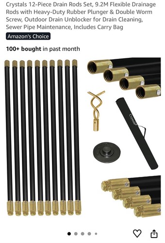Piece drain rods set 2m - 12,