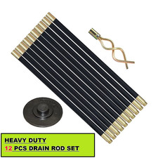 12 Piece Drain Rod Set 9m