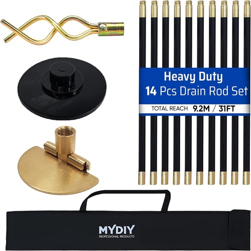 Drain rod set kit 31ft - rod,