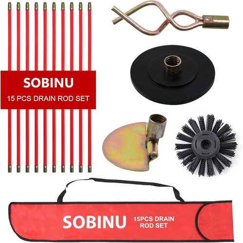30ft drain rod set kit - drain,