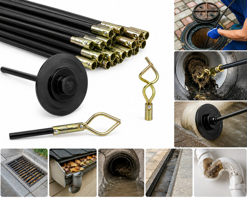 Pcs drain rod set 2m - rod,