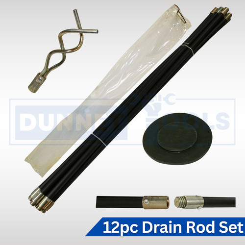 Drain rod set 12pc - drain, industrial