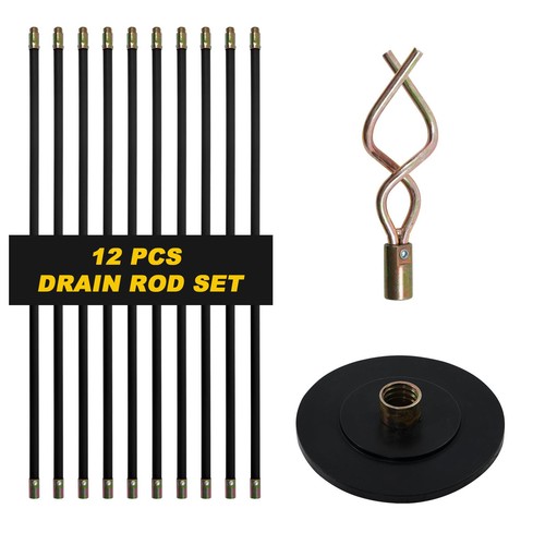 Piece drain rod set - 12,