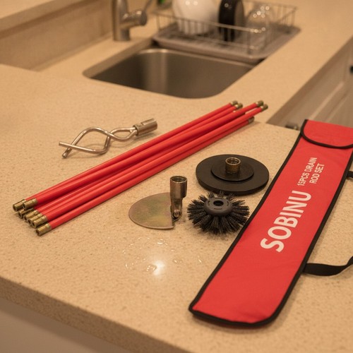 30ft drain rod set kit - (9m),