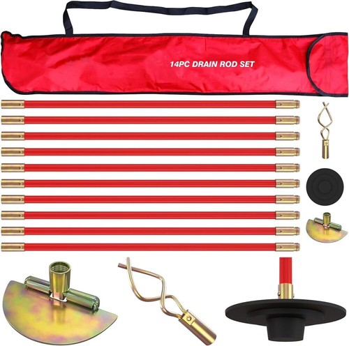Pro 30ft drain rod set - rod,